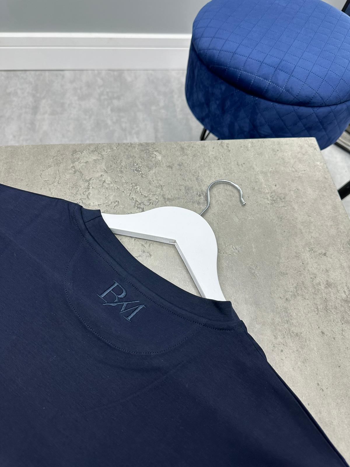 Navy Mercerized Cotton T-Shirt